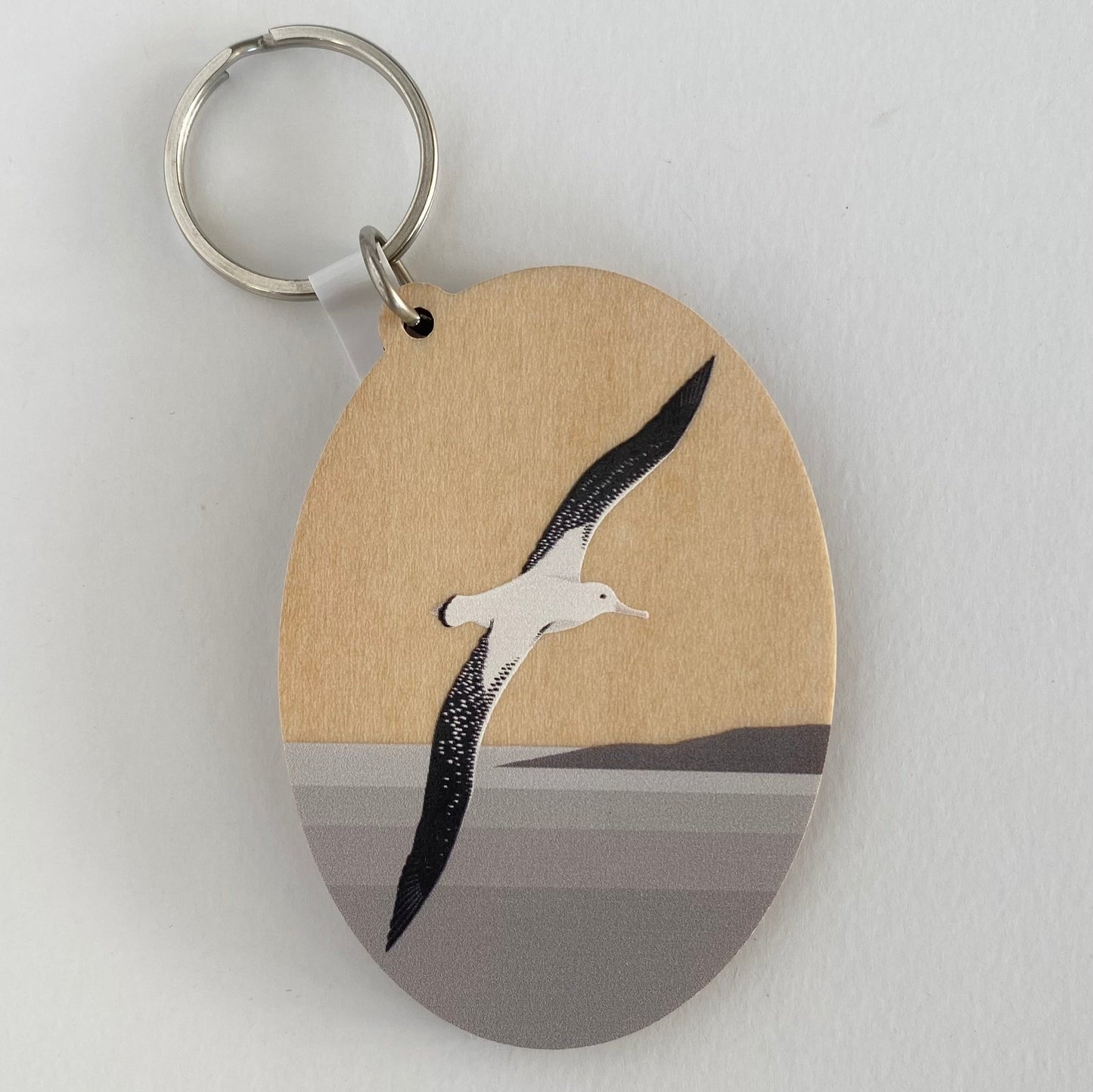 Albatross Wood Keytag art print by New Zealand artist Hansby Design