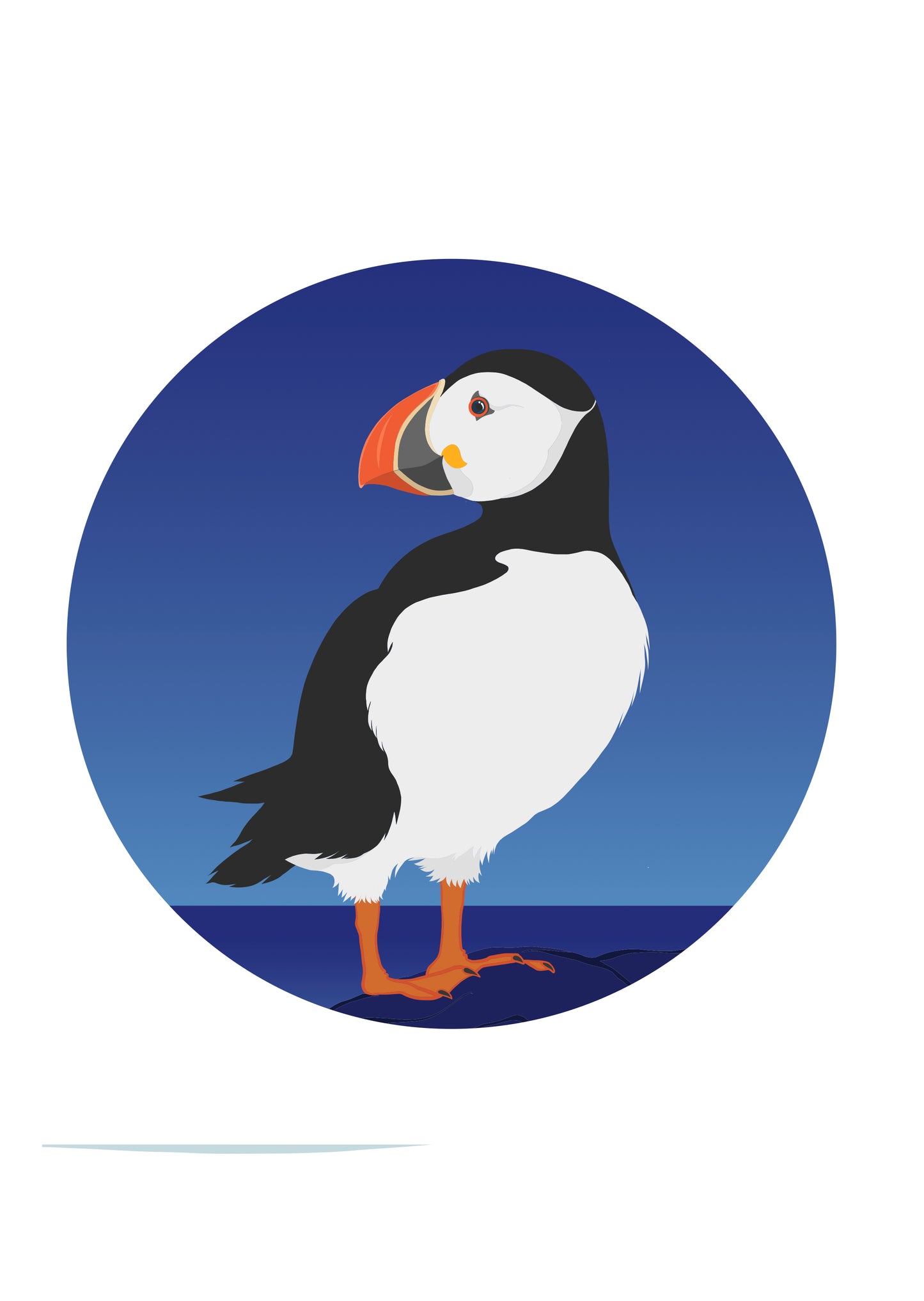 Art spot, wall decal of the Puffincircle of New Zealand, by Hansby Design