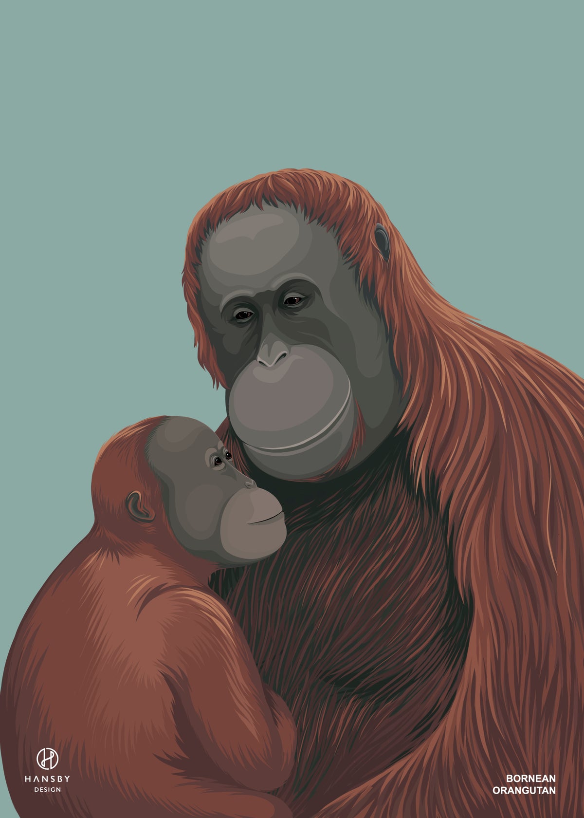 Orangutan tea towel