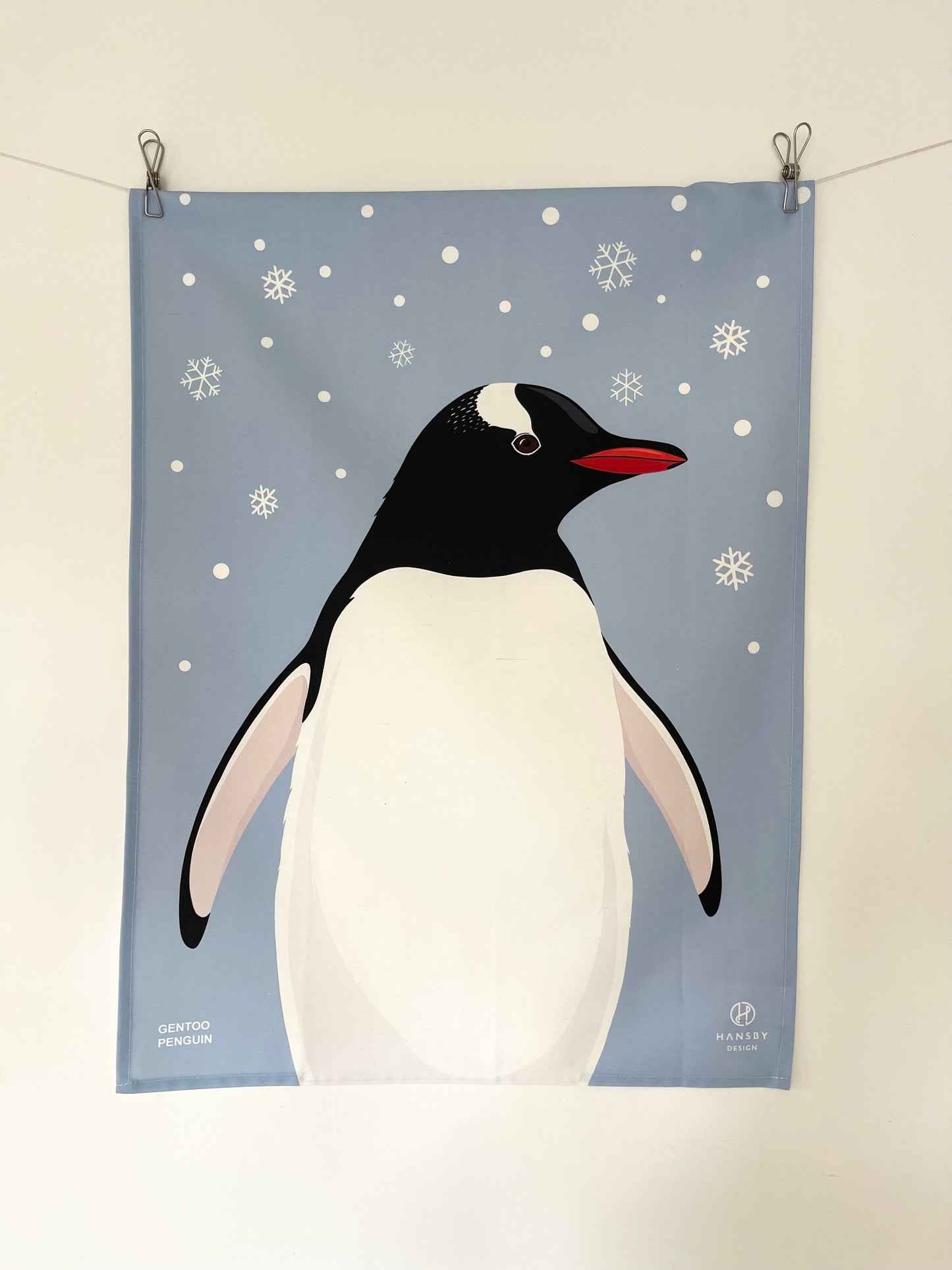 Gentoo Snow Tea towel