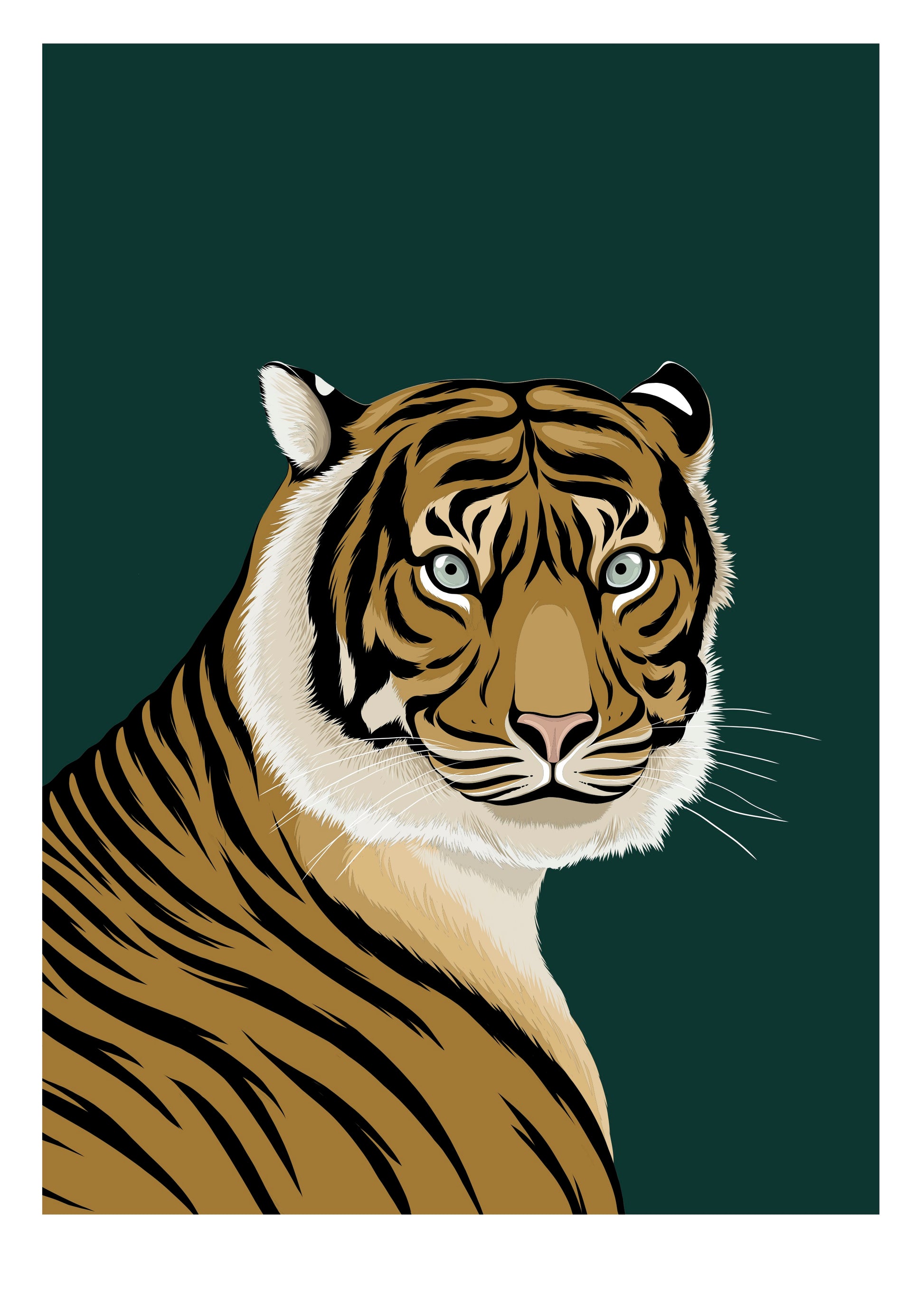 Bold art print of the Sumatran Tiger by NZ artist Hansby Design