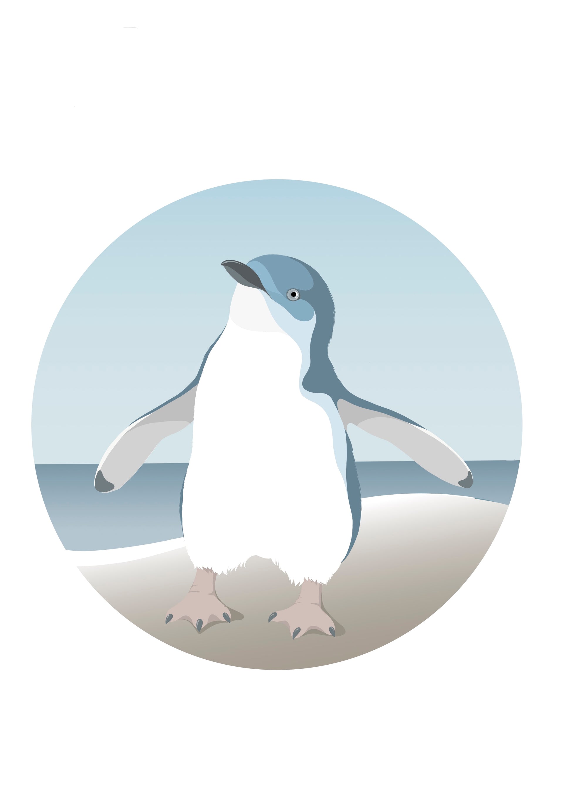 Art spot, wall decal of the Blue Penguin, Fairy Penguin, by Hansby Design  