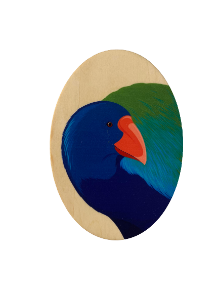 Takahe Wood Magnet art print by New Zealand artist Hansby Design