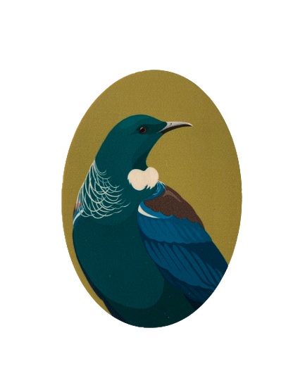 Tui Wood Magnet art print by New Zealand artist Hansby Design