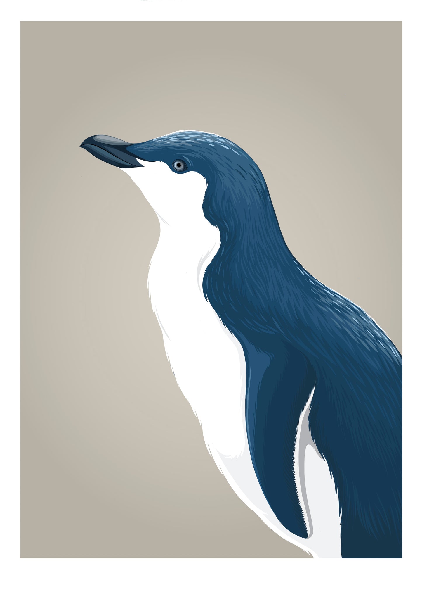 Blue Penguin profile art print