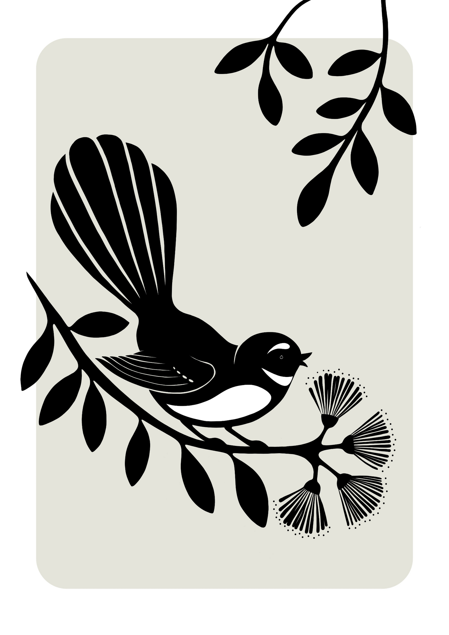 Fantail Silhouette art print