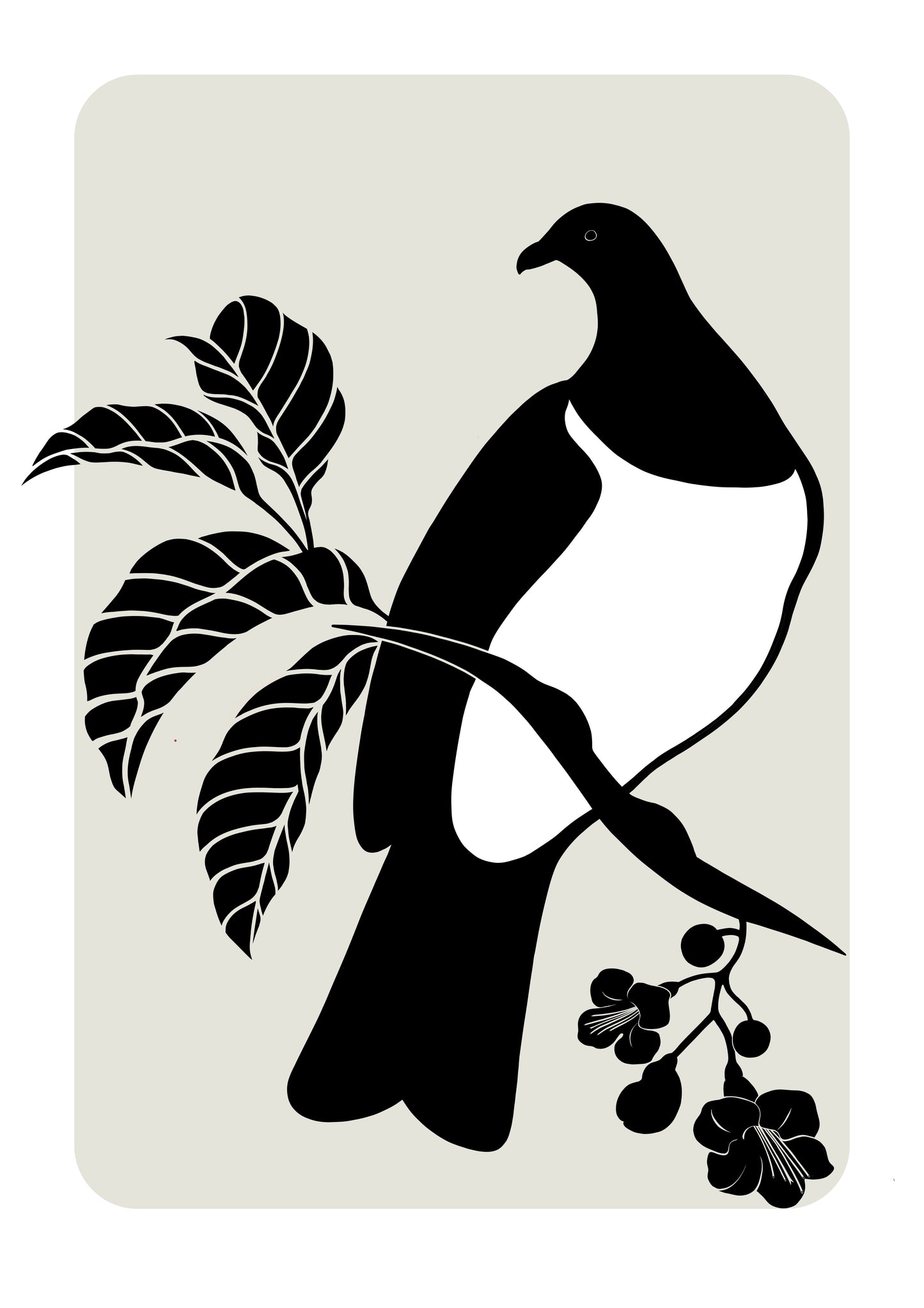 Kererū Silhouette art print