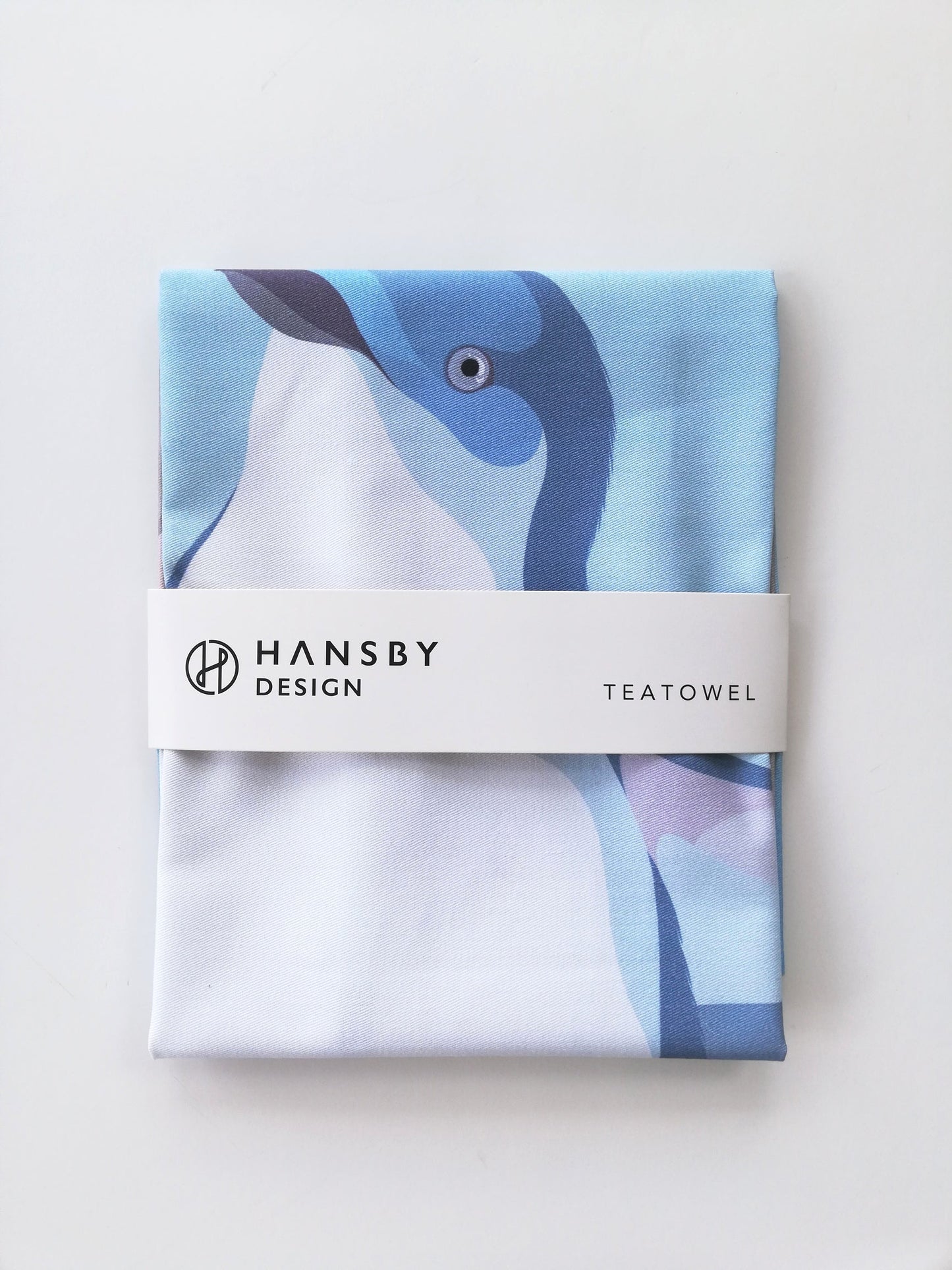 Blue Penguin Tea towel art print by New Zealand artist Hansby Design