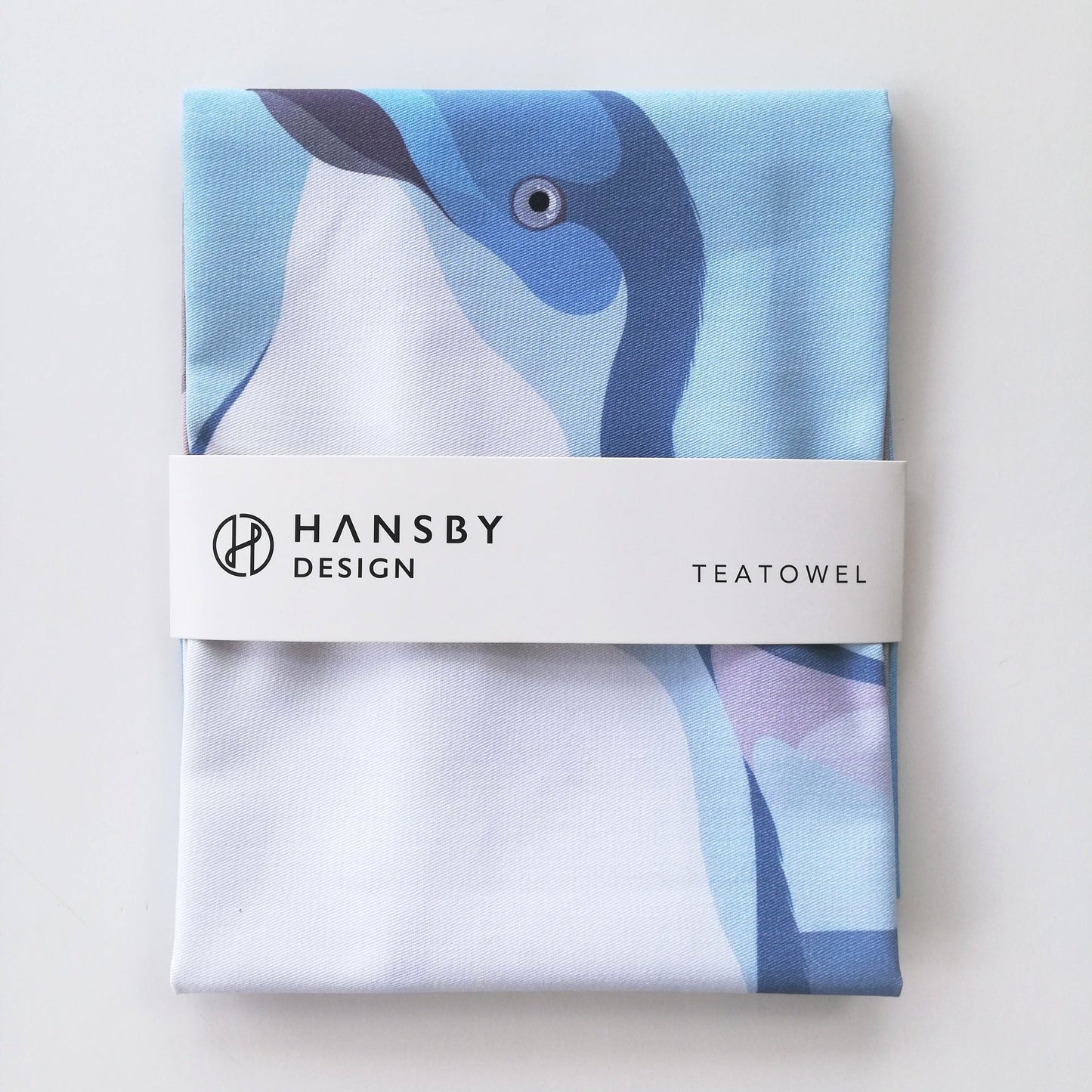 Blue Penguin Tea towel art print by New Zealand artist Hansby Design