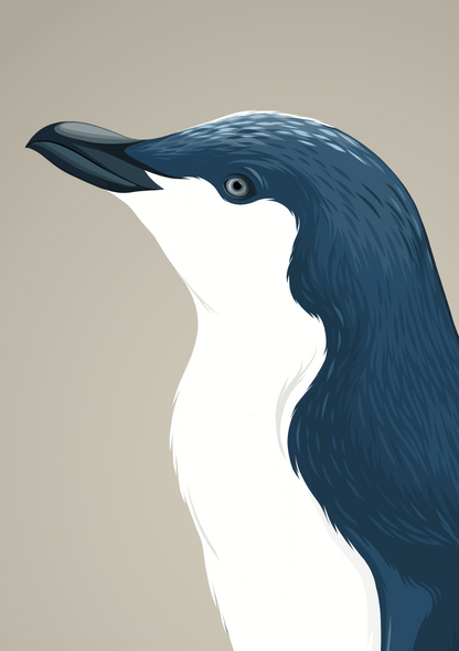 Blue Penguin profile art print