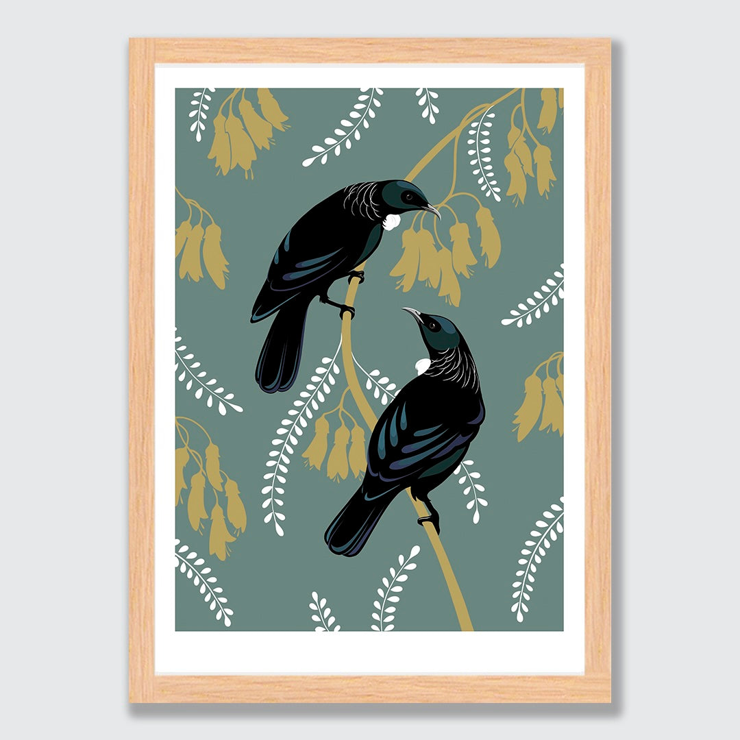 Tui Pair Teal art print