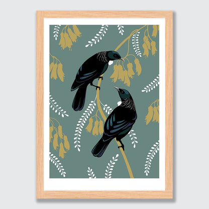 Tui Pair Teal art print