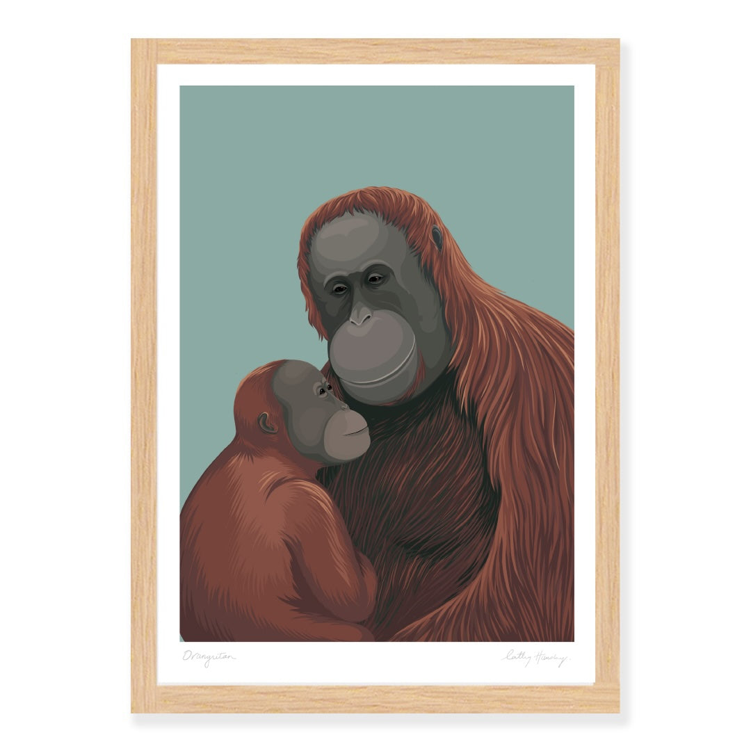 Framed art print of the Orangutan by Hansby Design
