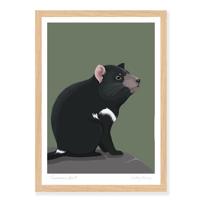 Framed art print of the Tasmanian Devil by Hansby Design