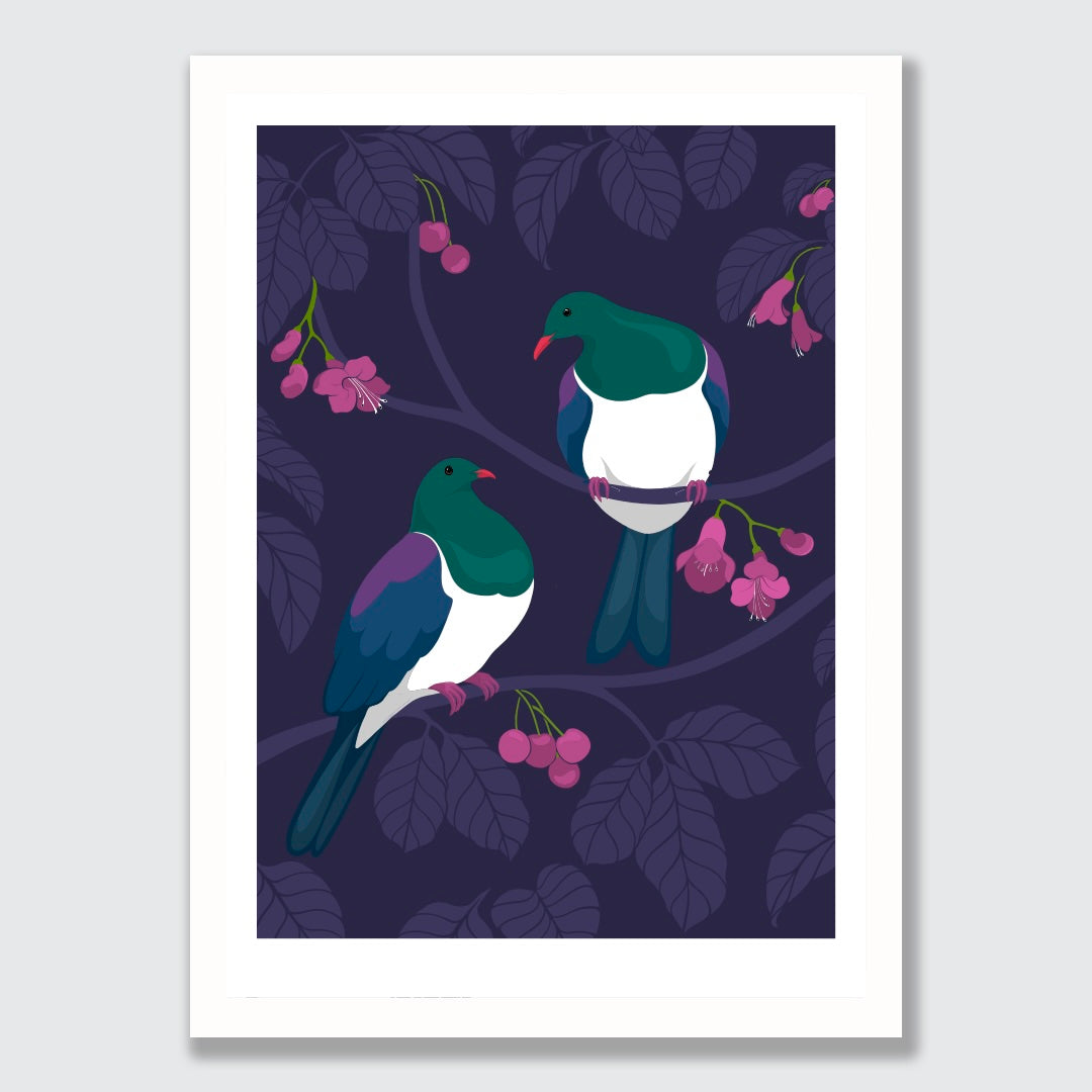 Kereru Pair art print