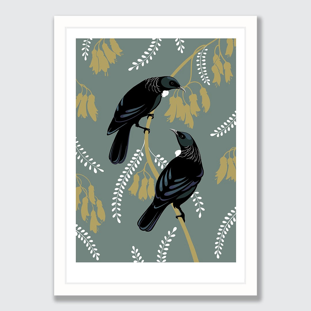 Tui Pair Teal art print