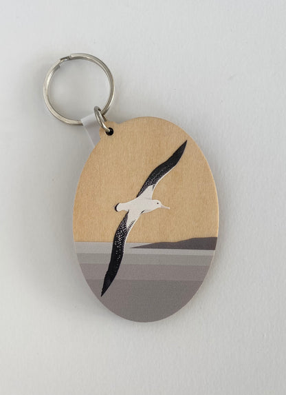 Albatross Wood Keytag art print by New Zealand artist Hansby Design