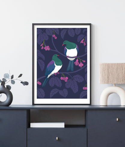 Kereru Pair art print