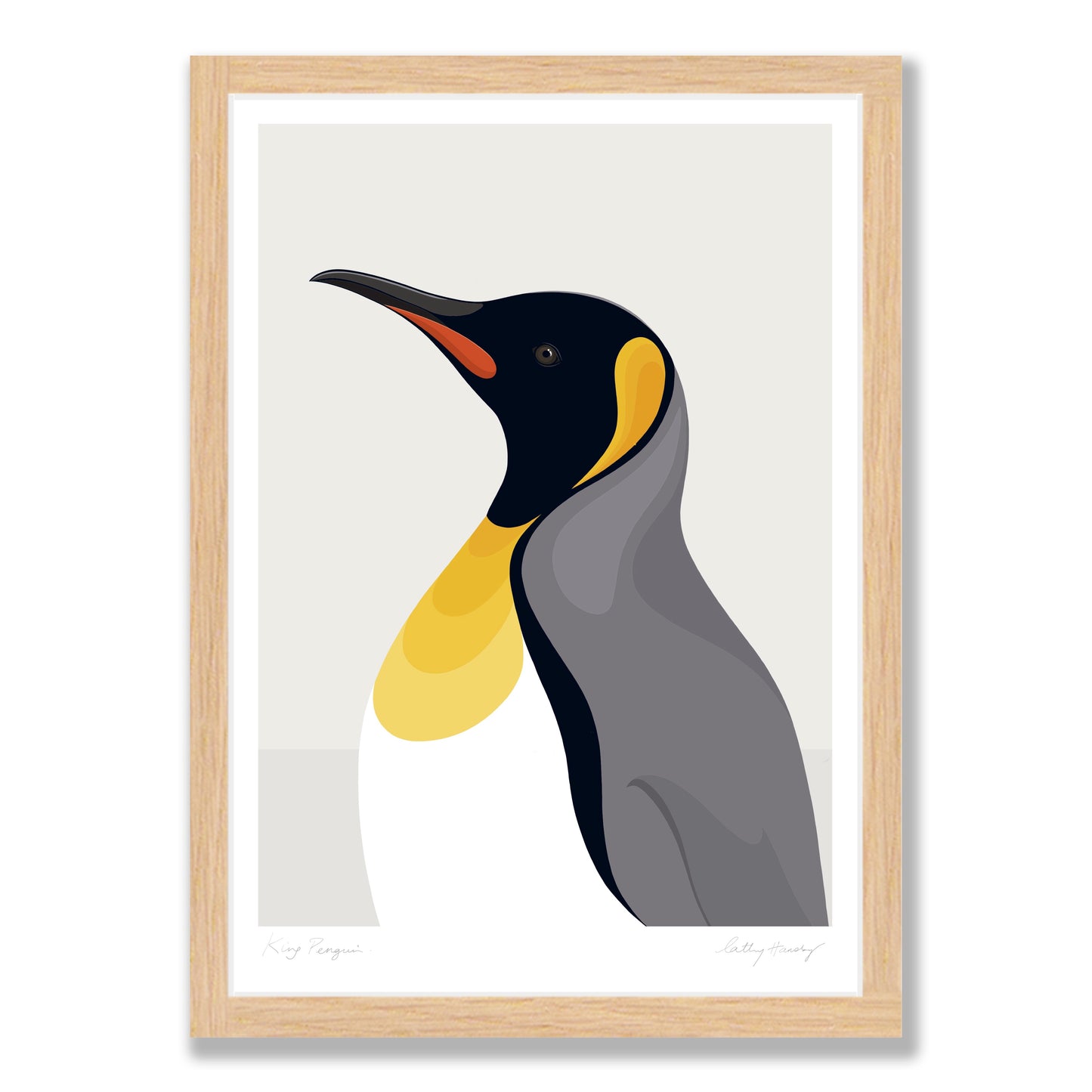 King Penguin portrait - grey