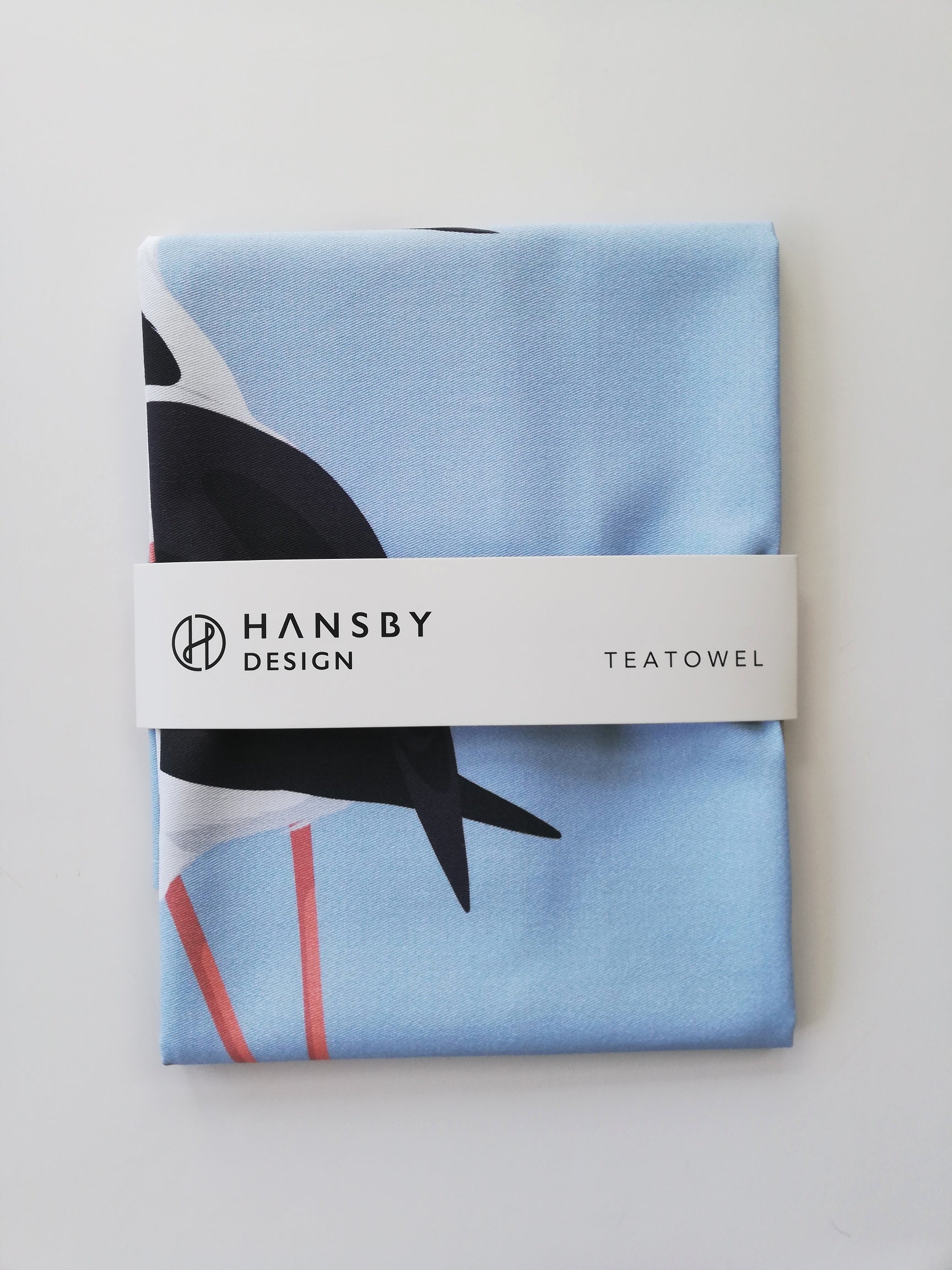Pied Stilt bird tea towel by Hansby Design, New Zealand artist.