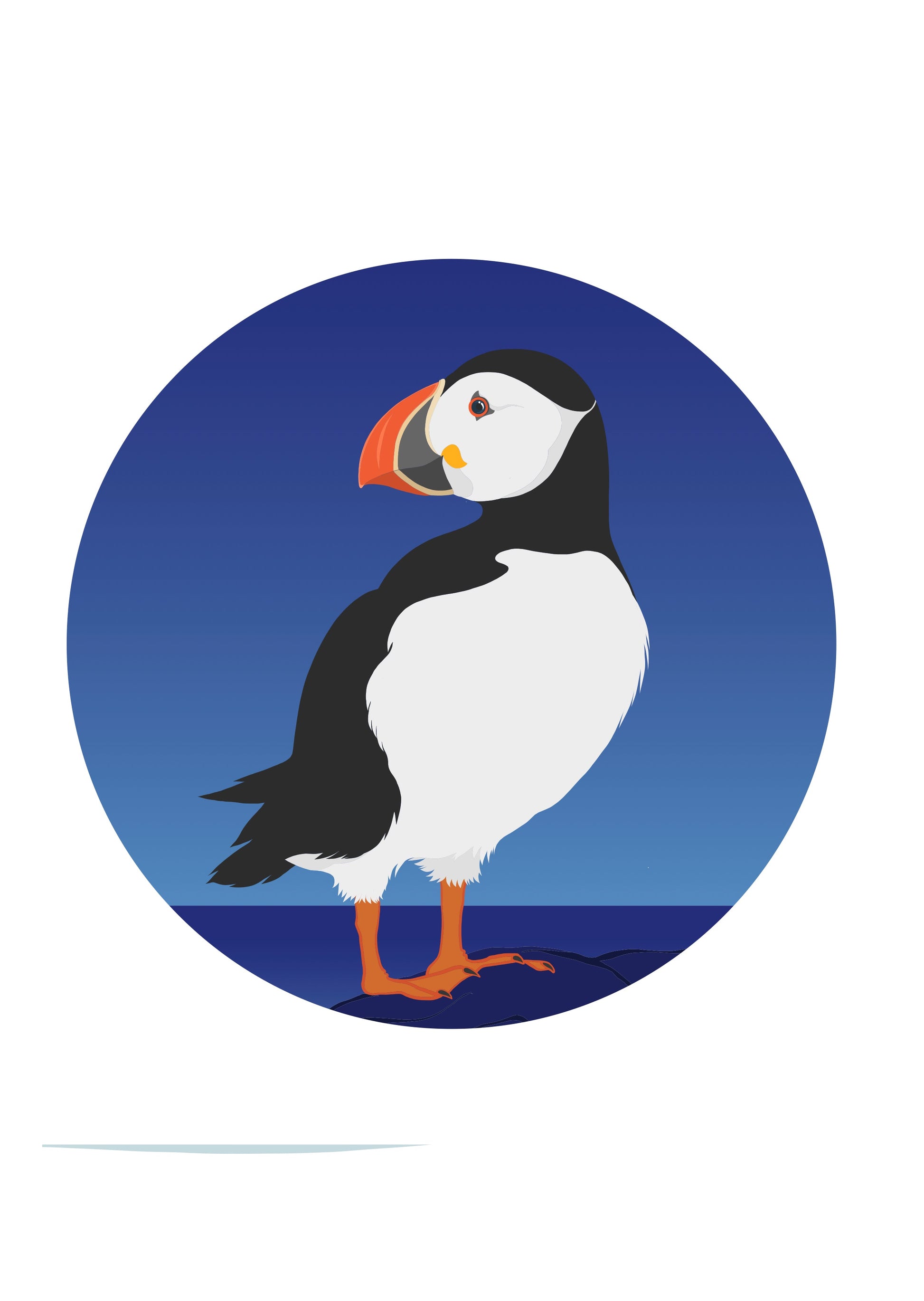 Art spot, wall decal of the Puffin of New Zealand, by Hansby Design