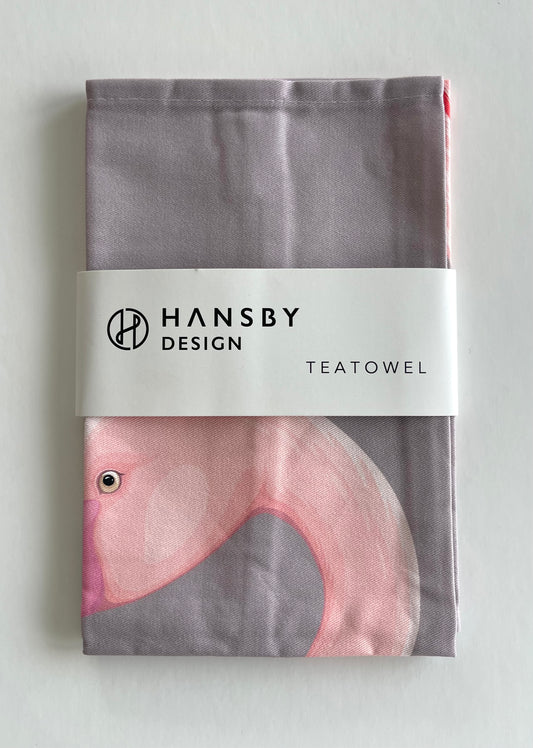 Flamingo tea towel
