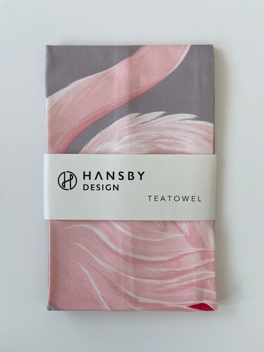 Flamingo tea towel