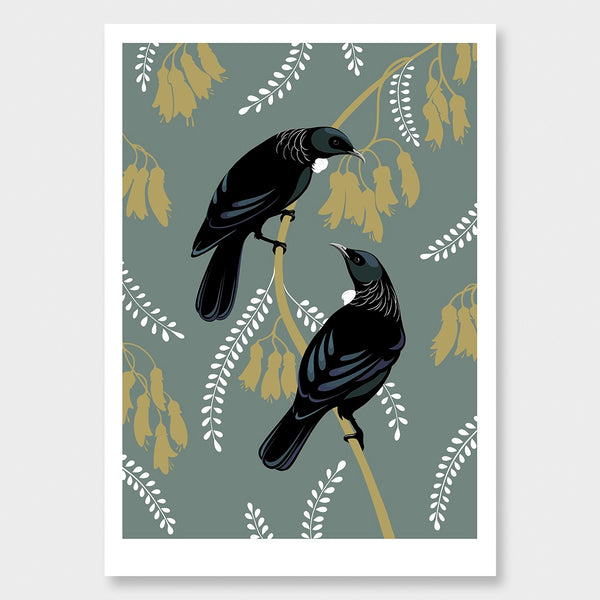 Tui Art Print - NZ artist - Hansby Design
