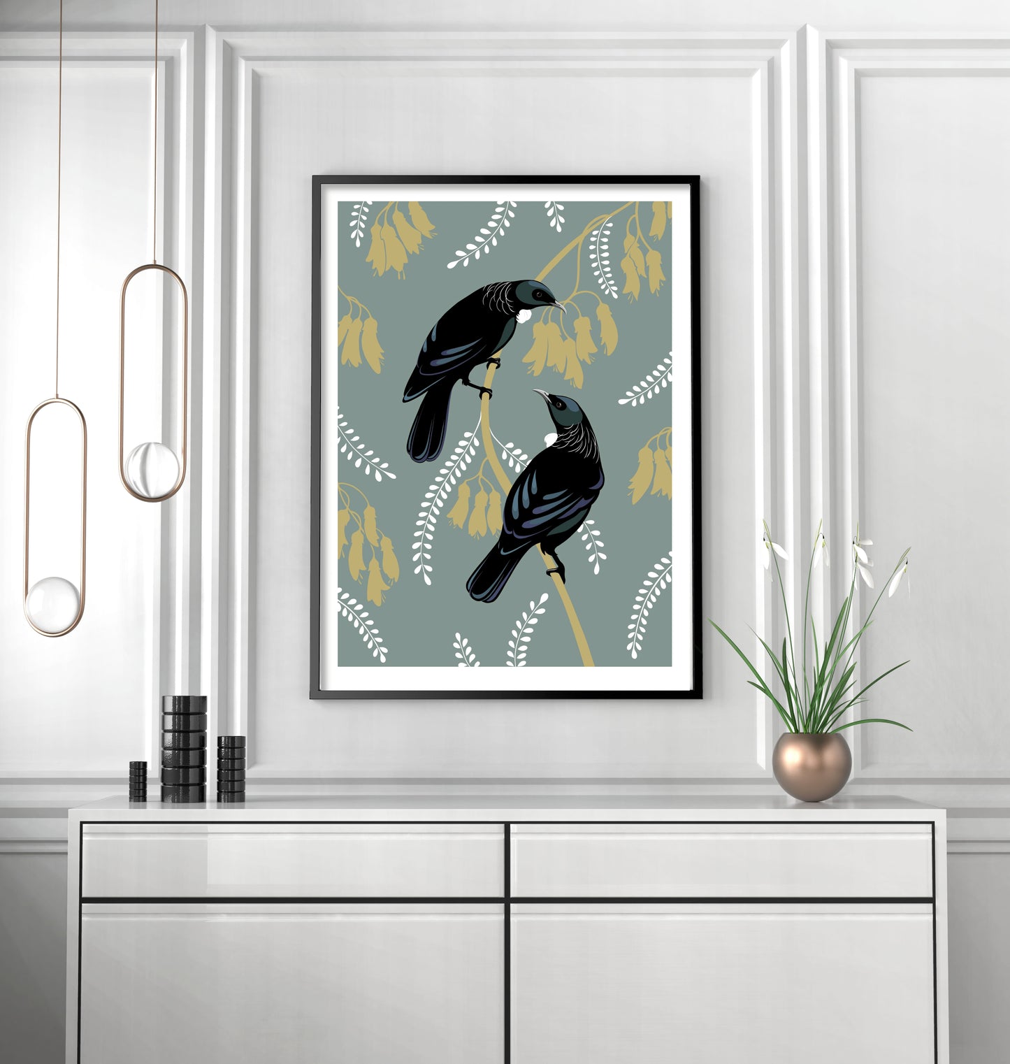 Tui Pair Teal art print