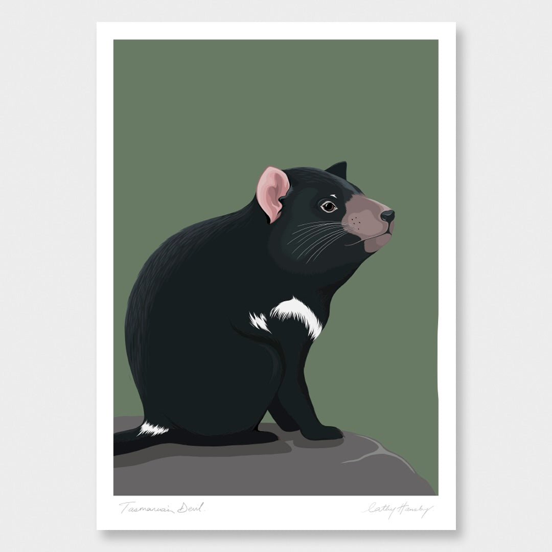 Art print of the Tasmanian Devil by Hansby Design NZ 