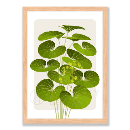 Tractor seat plant art print in natural frame, by NZ artist Hansby Design