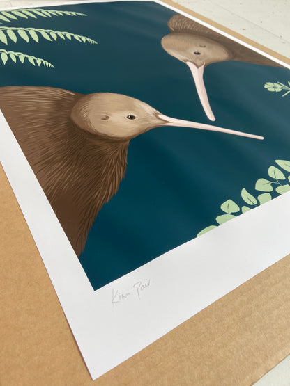 Kiwi pair art print - ink