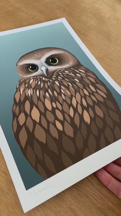 Morepork dusk art print