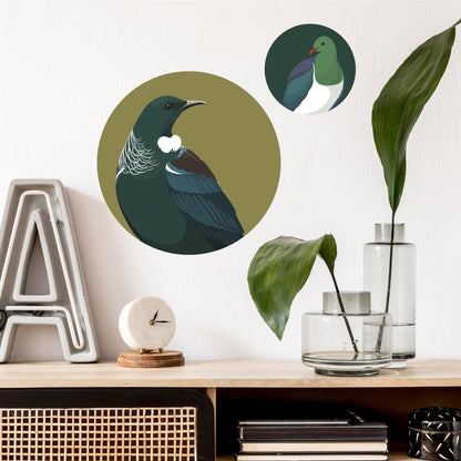 Art Spots of Tui and Kereru by New Zealand artist Hansby Design