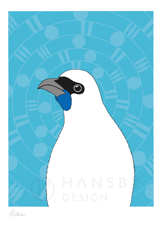 Kokako art print by New Zealand artist Hansby Design	