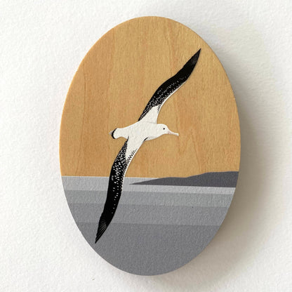 Albatross Wood Magnet art print by New Zealand artist Hansby Design