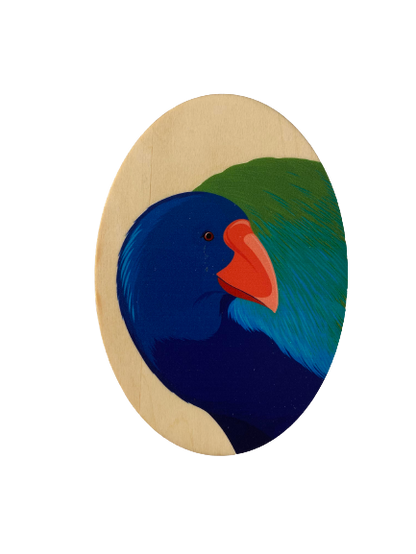 Takahe Wood Magnet art print by New Zealand artist Hansby Design