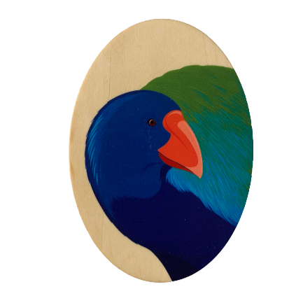 Takahe Wood Magnet art print by New Zealand artist Hansby Design