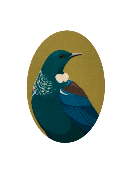 Tui Wood Magnet art print by New Zealand artist Hansby Design
