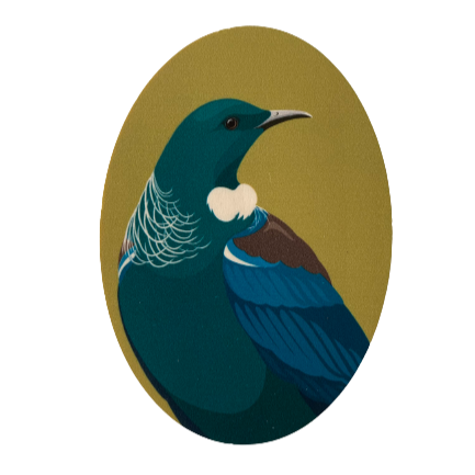 Tui Wood Magnet art print by New Zealand artist Hansby Design