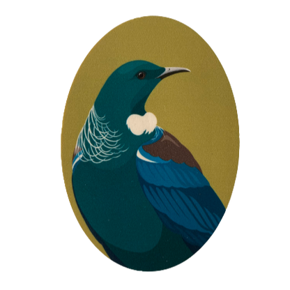 Tui Wood Magnet art print by New Zealand artist Hansby Design